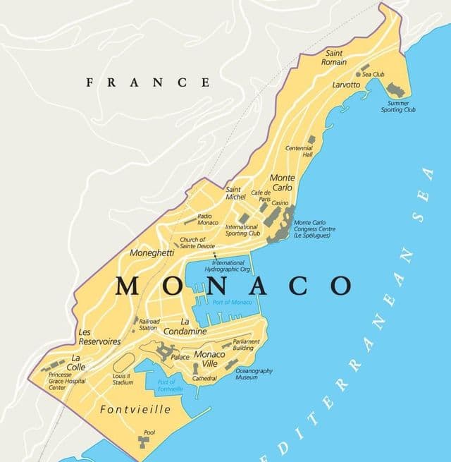 Mapa de la ciudad de Mónaco