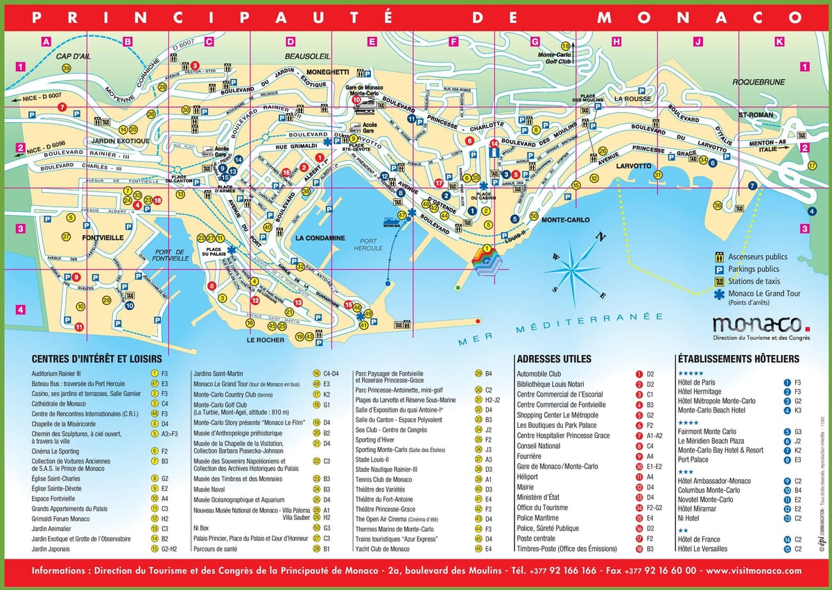 Mapa de vistas de Mónaco