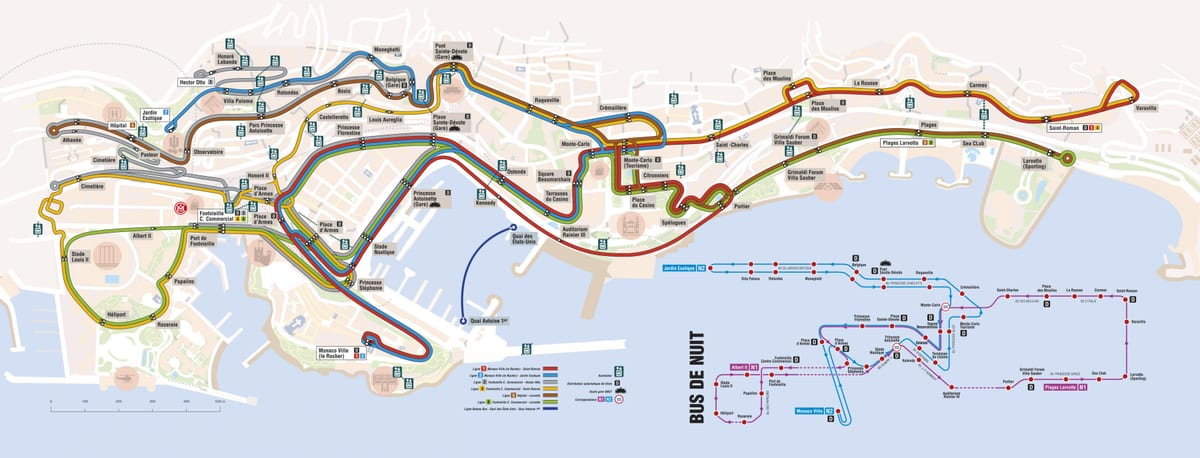 Mapa de la estación de autobuses de Mónaco