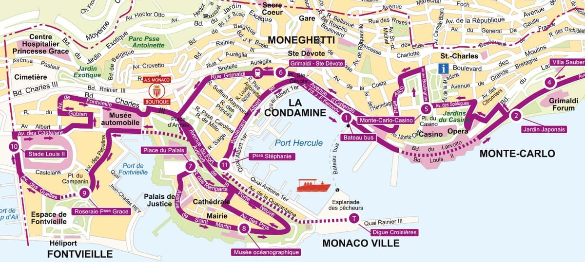 Mapa de Mónaco Big Bus