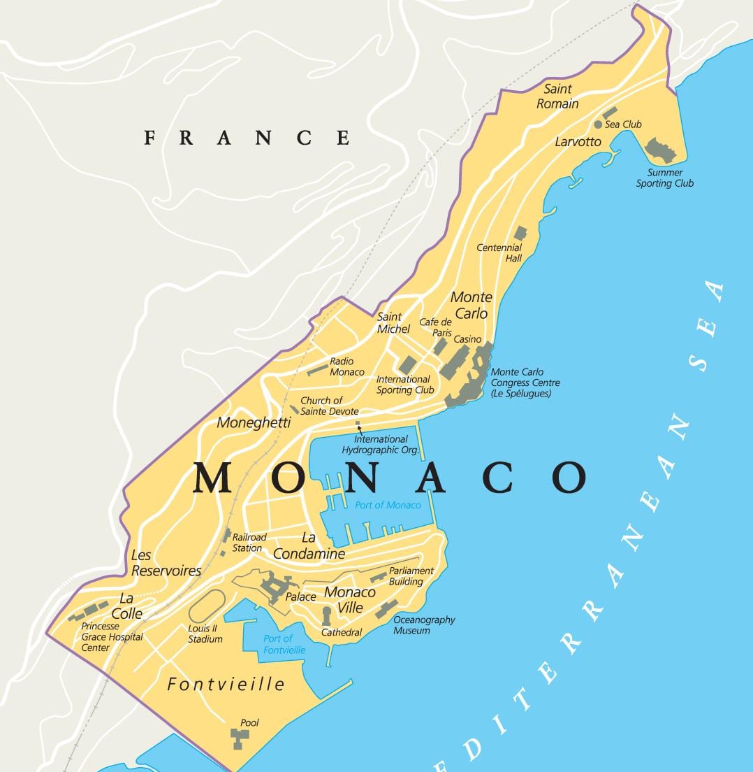 Mapa de la ciudad de Mónaco