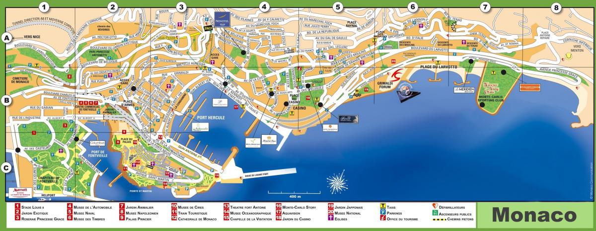 Mapa del centro de la ciudad de Mónaco