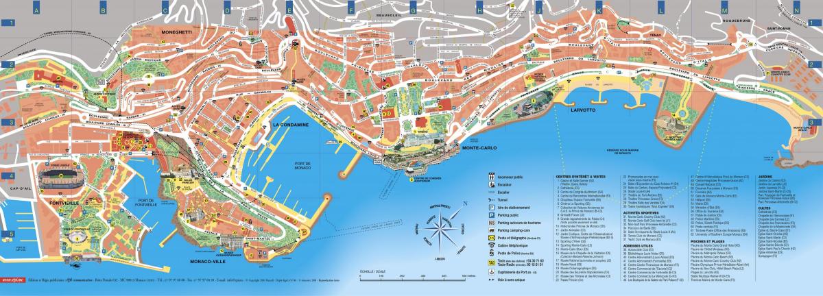 Mapa turístico de Mónaco