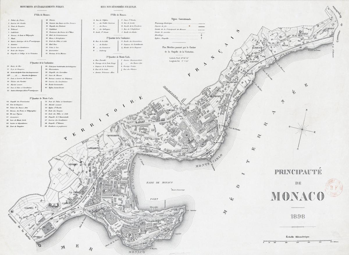 Mapa histórico de Mónaco